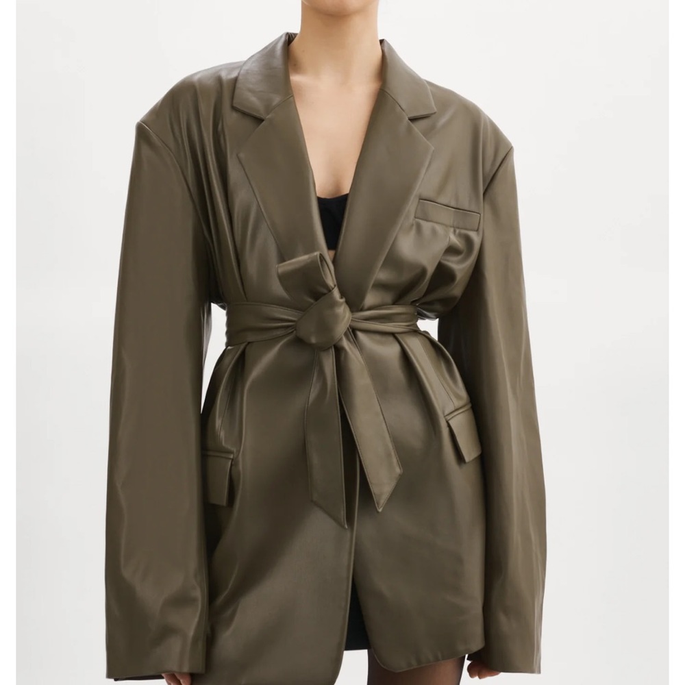 Oversized Faux Leather Blazer